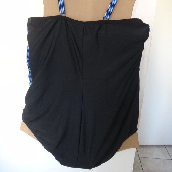 Women Krista SWIMSUIT BATHING Blue Black Size 2X (20W) NEW - Picture 4 of 9
